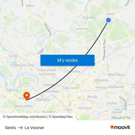 Senlis to Le Vesinet map