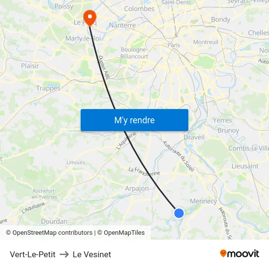 Vert-Le-Petit to Le Vesinet map