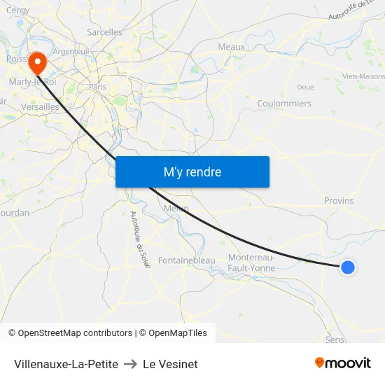 Villenauxe-La-Petite to Le Vesinet map