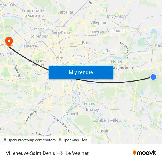 Villeneuve-Saint-Denis to Le Vesinet map
