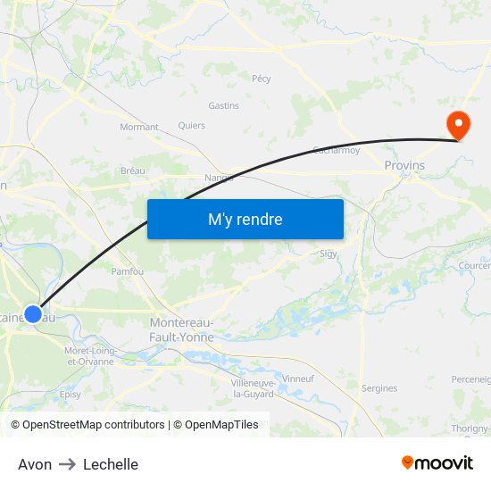 Avon to Lechelle map