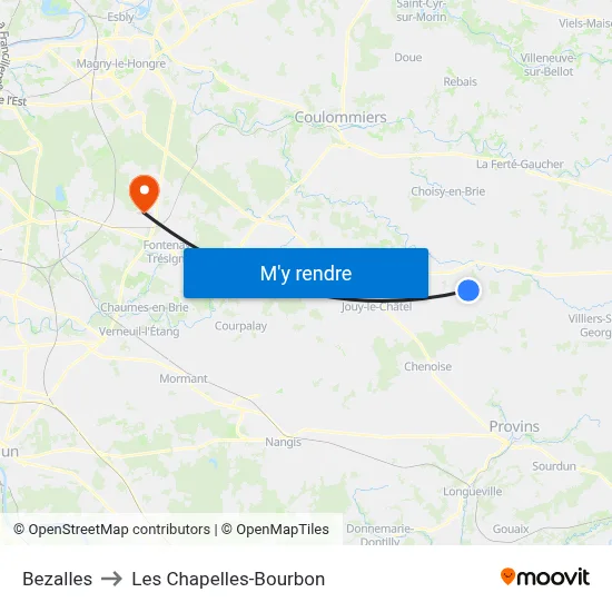 Bezalles to Les Chapelles-Bourbon map