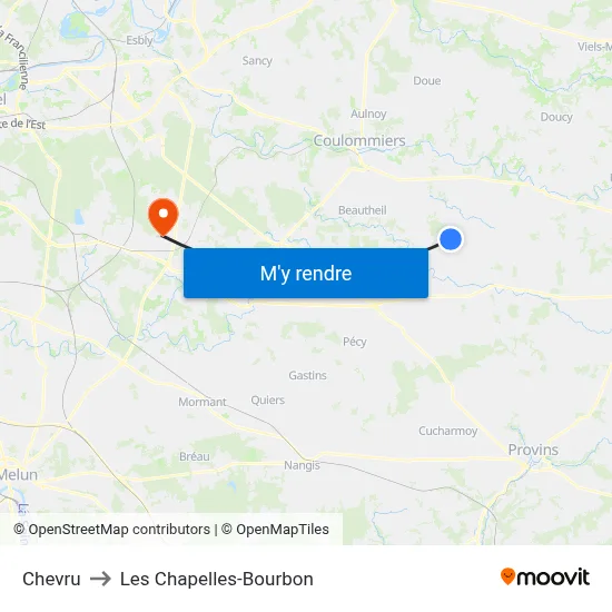 Chevru to Les Chapelles-Bourbon map