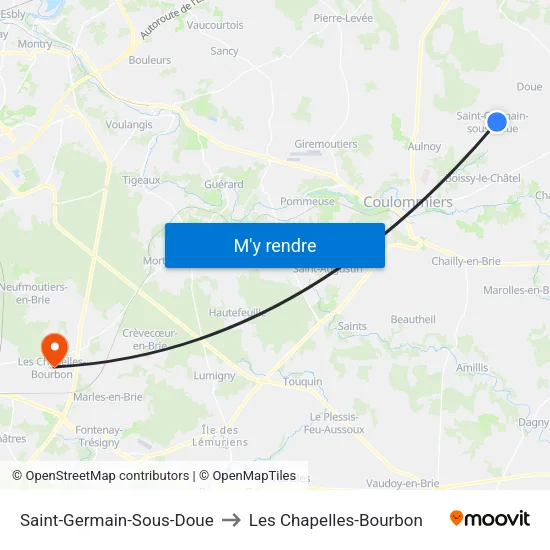 Saint-Germain-Sous-Doue to Les Chapelles-Bourbon map