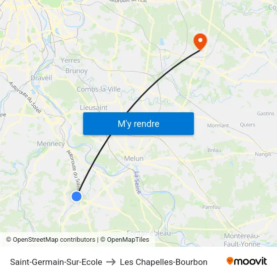 Saint-Germain-Sur-Ecole to Les Chapelles-Bourbon map