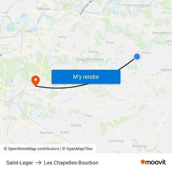 Saint-Leger to Les Chapelles-Bourbon map
