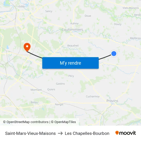 Saint-Mars-Vieux-Maisons to Les Chapelles-Bourbon map
