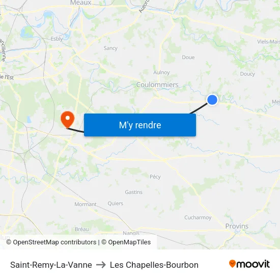 Saint-Remy-La-Vanne to Les Chapelles-Bourbon map