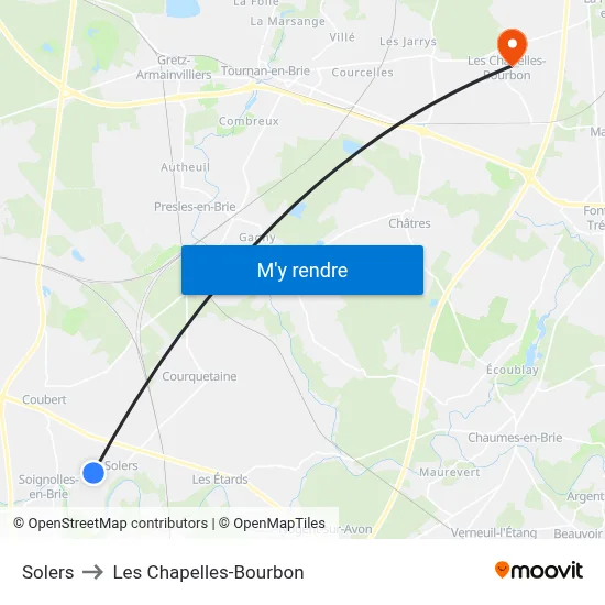 Solers to Les Chapelles-Bourbon map