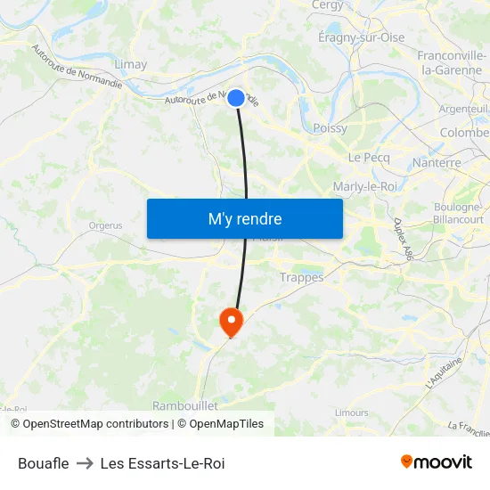 Bouafle to Les Essarts-Le-Roi map