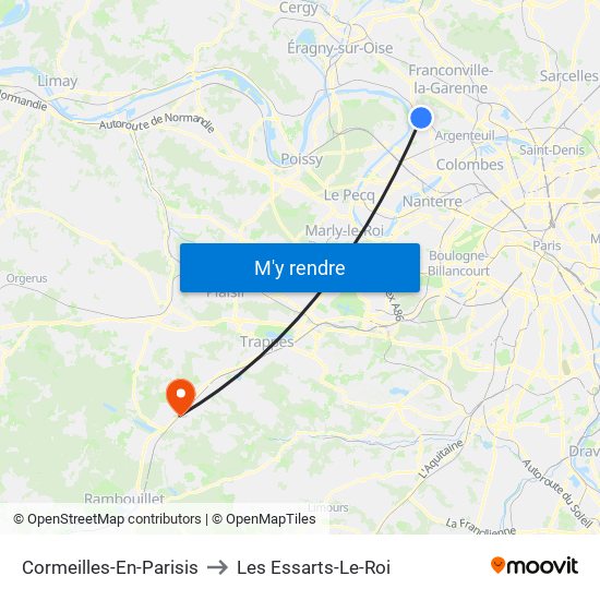 Cormeilles-En-Parisis to Les Essarts-Le-Roi map