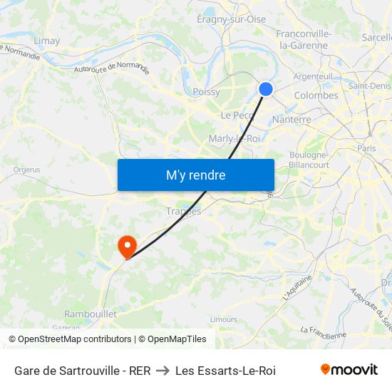 Gare de Sartrouville - RER to Les Essarts-Le-Roi map