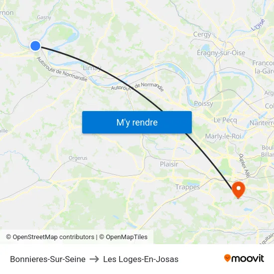 Bonnieres-Sur-Seine to Les Loges-En-Josas map
