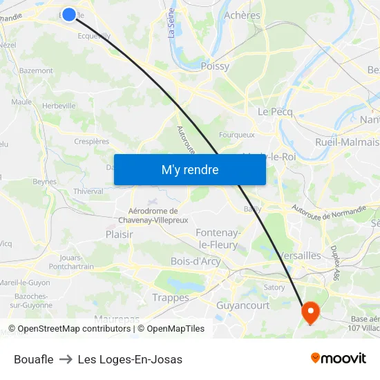 Bouafle to Les Loges-En-Josas map