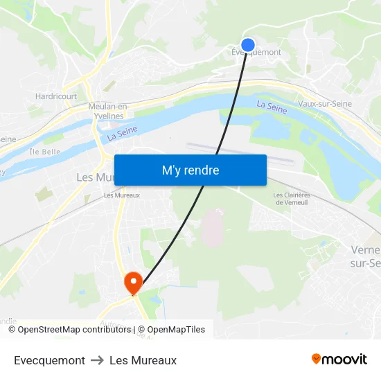 Evecquemont to Les Mureaux map