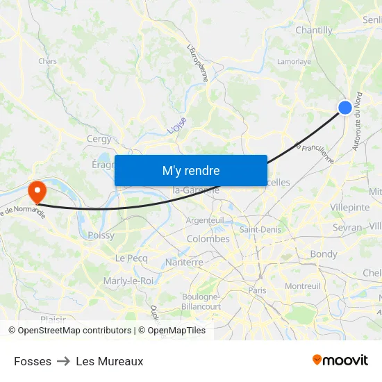 Fosses to Les Mureaux map