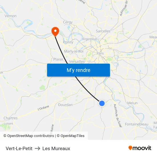 Vert-Le-Petit to Les Mureaux map
