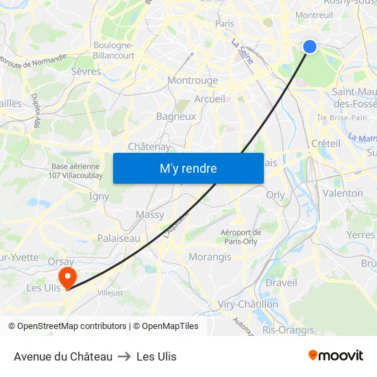 Avenue du Château to Les Ulis map