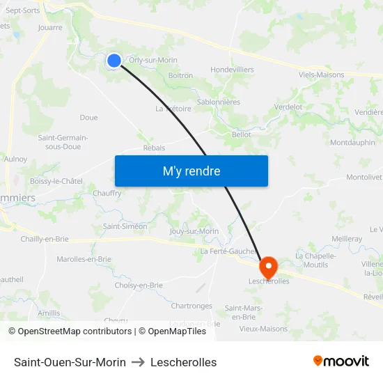 Saint-Ouen-Sur-Morin to Lescherolles map