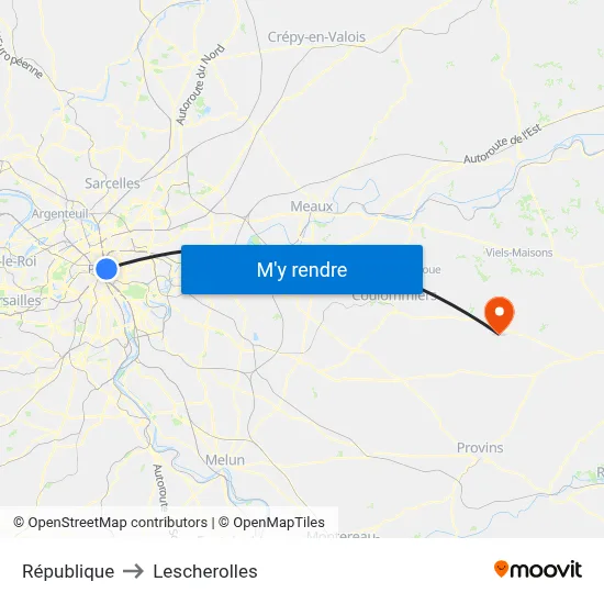 République to Lescherolles map