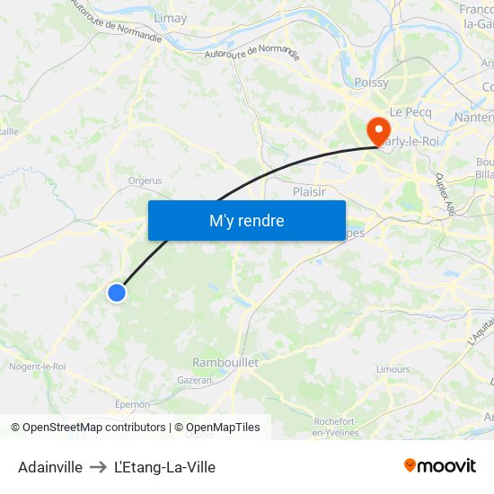 Adainville to L'Etang-La-Ville map