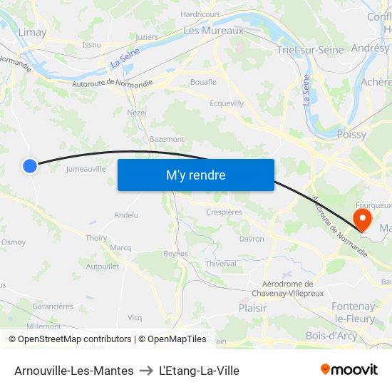 Arnouville-Les-Mantes to L'Etang-La-Ville map