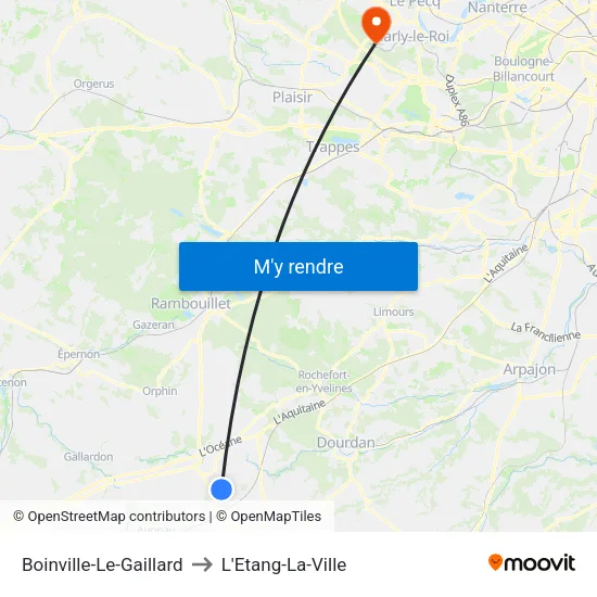 Boinville-Le-Gaillard to L'Etang-La-Ville map