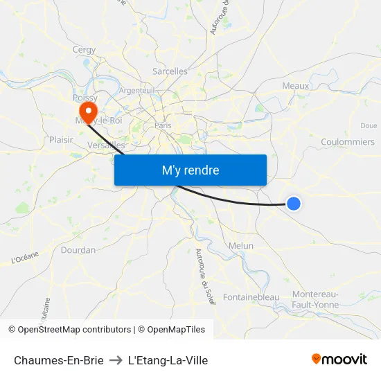 Chaumes-En-Brie to L'Etang-La-Ville map