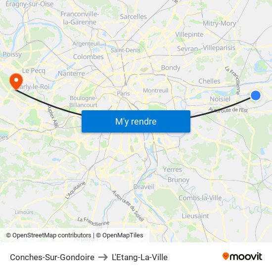 Conches-Sur-Gondoire to L'Etang-La-Ville map
