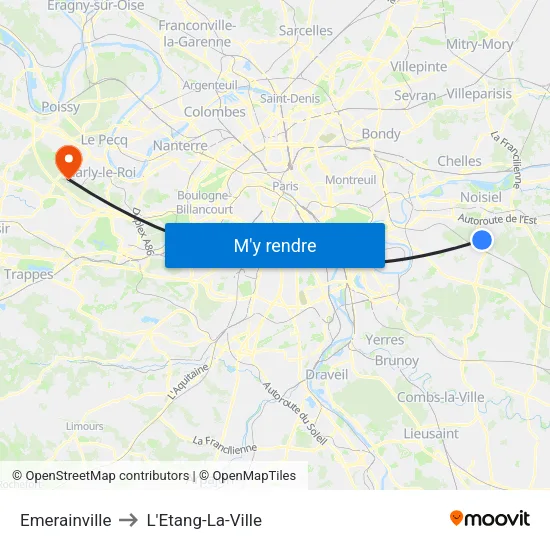 Emerainville to L'Etang-La-Ville map