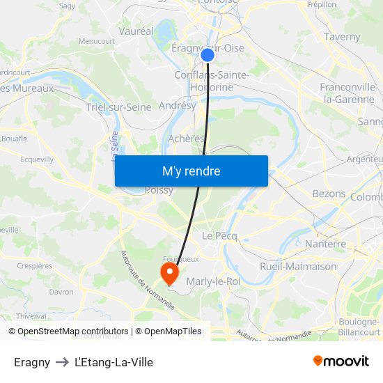 Eragny to L'Etang-La-Ville map