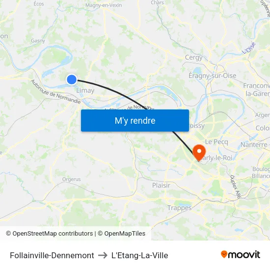 Follainville-Dennemont to L'Etang-La-Ville map