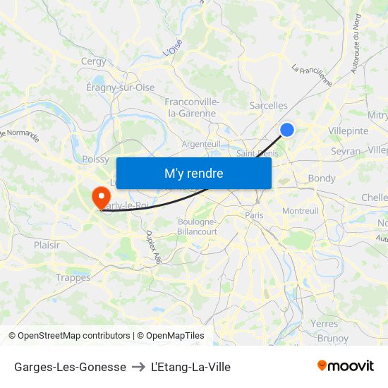 Garges-Les-Gonesse to L'Etang-La-Ville map