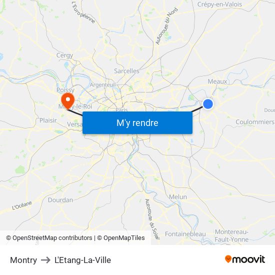 Montry to L'Etang-La-Ville map
