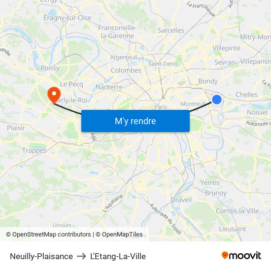 Neuilly-Plaisance to L'Etang-La-Ville map