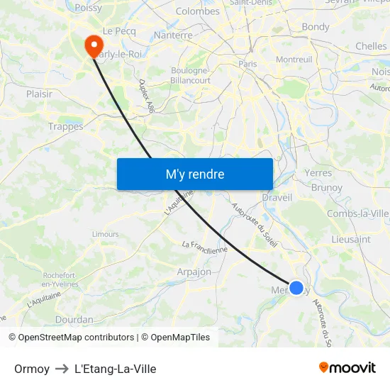 Ormoy to L'Etang-La-Ville map