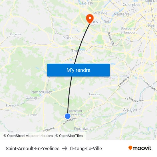 Saint-Arnoult-En-Yvelines to L'Etang-La-Ville map