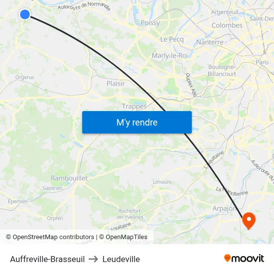 Auffreville-Brasseuil to Leudeville map