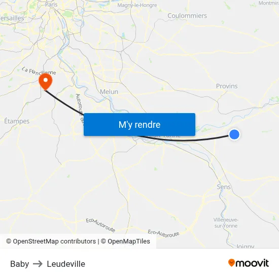 Baby to Leudeville map