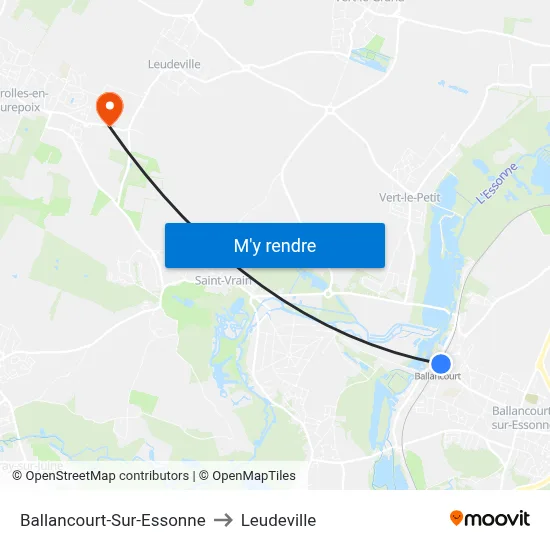 Ballancourt-Sur-Essonne to Leudeville map