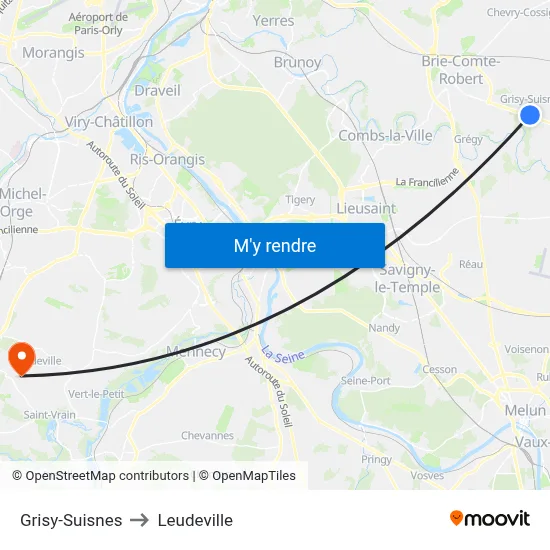 Grisy-Suisnes to Leudeville map