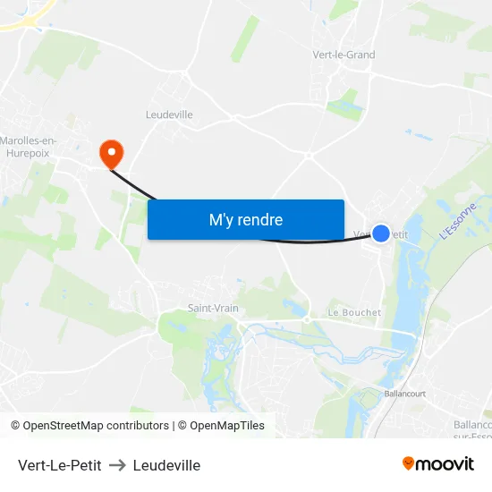 Vert-Le-Petit to Leudeville map