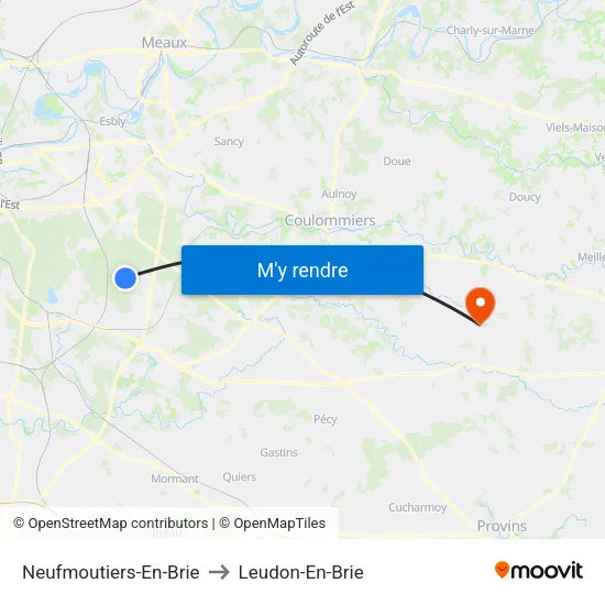 Neufmoutiers-En-Brie to Leudon-En-Brie map