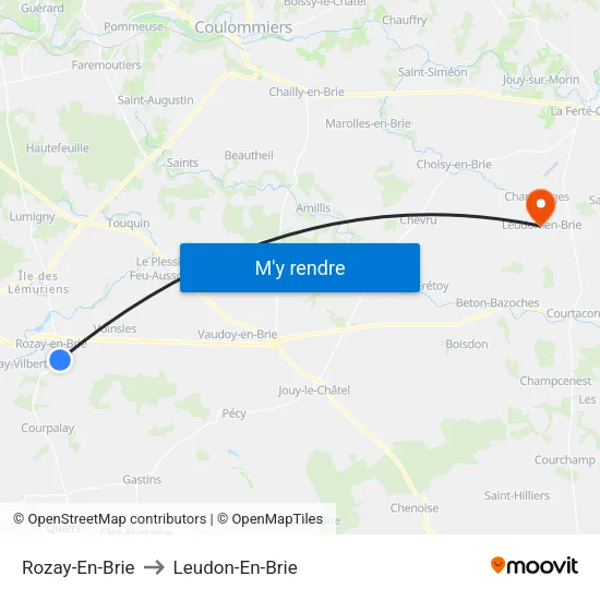 Rozay-En-Brie to Leudon-En-Brie map
