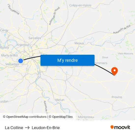 La Colline to Leudon-En-Brie map