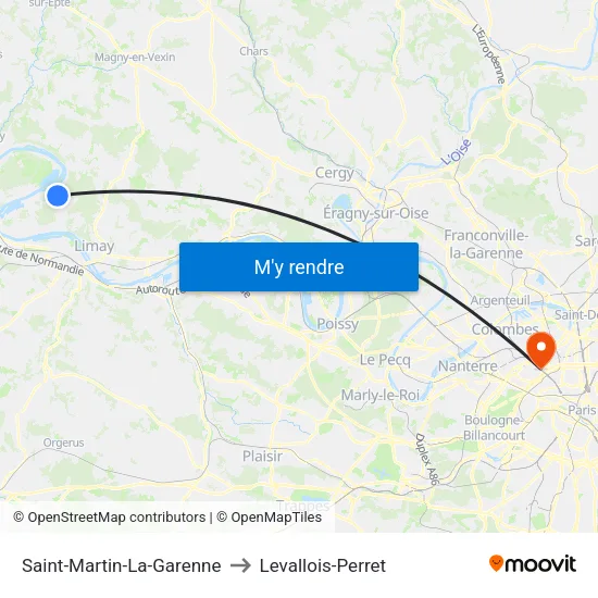 Saint-Martin-La-Garenne to Levallois-Perret map