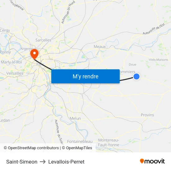 Saint-Simeon to Levallois-Perret map