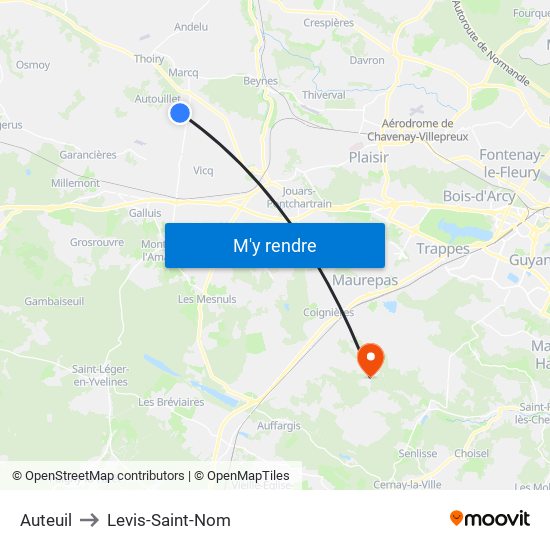 Auteuil to Levis-Saint-Nom map