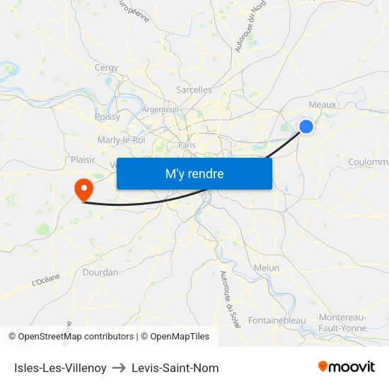 Isles-Les-Villenoy to Levis-Saint-Nom map