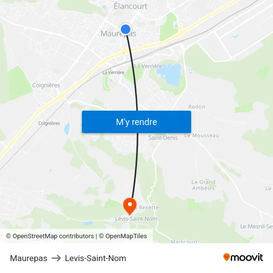 Maurepas to Levis-Saint-Nom map